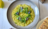 Piatto risotto con asparagi 